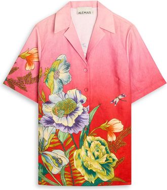 Alemais Alemais Inez Printed Flax Shirt - Pink - 14 (UK14 / L)