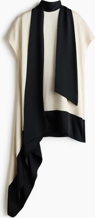 H&M Asymmetrisches Top - Cremefarben/Schwarz