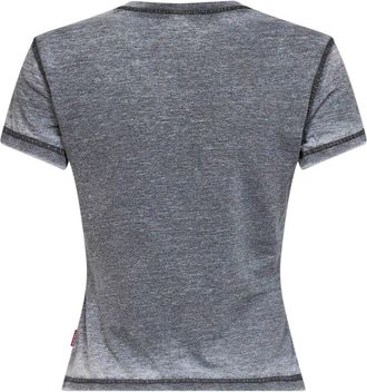Diesel Womens T-Shirt T-Ila-Aa1 Grey Rhinestone Polyester T-Shirts & Jerseys