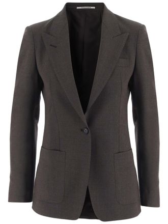 Tagliatore Tailored Stretch Wool Jacket with Pointed Lapels and Classic Detailing