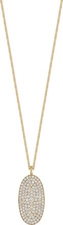 Bony Levy Mika Diamond Pavé Oval Pendant Necklace in 18K Yellow Gold at Nordstrom