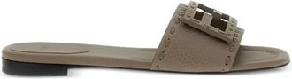 Fendi Baguette Slippers - Dames - Sandalen - Bruin - 36 EU - Leer - Schoenen