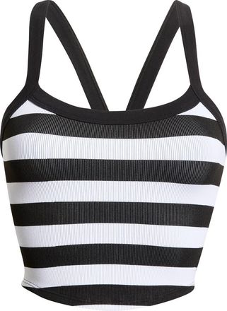 Free People FP Movement All Clear Stripe Camisole in Black And White Comb at Nordstrom, Size X-Large