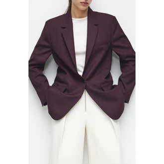 Mango Hidra Notch Lapel Jacket in Dark Red at Nordstrom, Size Xx-Small