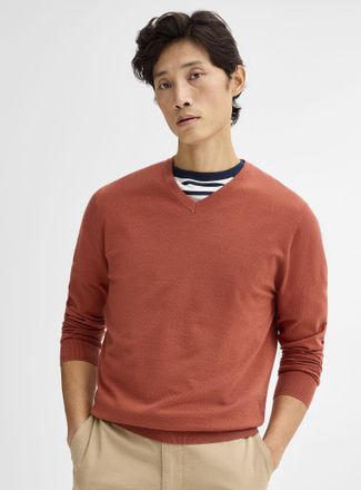 Le 31 Mens Minimalist V-neck sweater