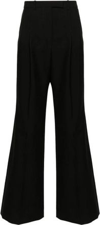 Givenchy Gestreepte Wijde Pijp Broek - Dames - Wijde Broeken - Zwart - M - Wol - Broeken