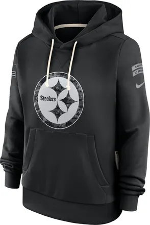 Nike Pittsburgh Steelers Salute to Service Sideline Nike Womens Dri-FIT NFL Pullover Hoodie in Black | 03C300AA2S-CYB