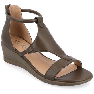 Journee Collection Women & apos;s Trayle Medium and Wide Width Wedge Sandals