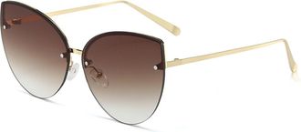 Generic Metal Womens Vacation Sunglasses Outdoor Commuter Mens Driving Sun Glasses(Brown)