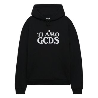 GCDS Ti Amo Hoodie - Dames - Hoodies - Zwart - XS - Katoen - Hoodies & sweatvesten