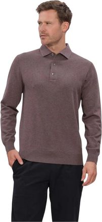 Profuomo Basic Knit Polo - Heren - Polos - Bruin - XL - Leer - Tops