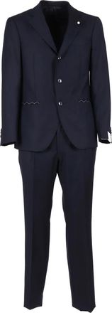 Luigi Bianchi Mantova Single Breasted Suits, male, Blue, Size: XL Single Breasted Suit