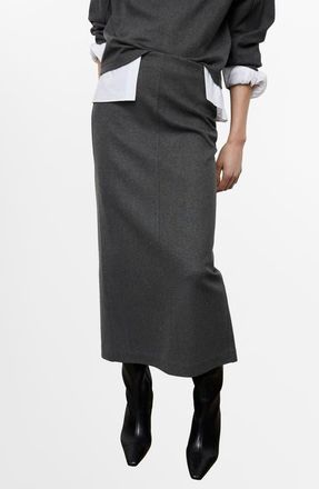 Mango Opening Pencil Skirt in Dark Heather Grey at Nordstrom, Size X-Small