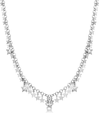 Ross-Simons Italian Sterling Silver Star Drop Necklace