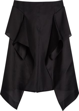 Khaite Nina Draped Silk-organza Midi Skirt - Black - 6 (UK10 / S)