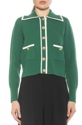 Alexia Admor Mari Tipped Sweater Jacket in Emerald at Nordstrom Rack, Size X-Small