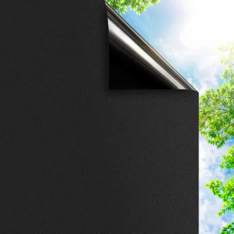 OEM L&aacute;mina Electrost&aacute;tica Negra, Opaca, Esmerilada, Para Ventanas, Reutilizable, Resistente A Los Rayos Uv, Pantalla De Privacidad Para El Hogar/oficina, 