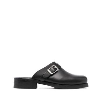 Our Legacy Mules, male, Black, 12 UK, Black Leather Slip-On Shoes