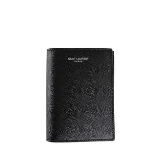 Saint Laurent Credit Card Wallet in Grain De Poudre Leather