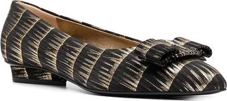 Ferragamo Brush Stroke Leather Ballet Flat