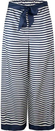 Max Mara Zijden Broek - Dames - Wijde Broeken - Blauw - S - Broeken