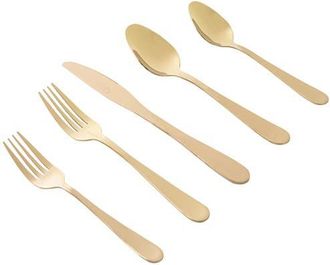 Gibson Home Stravidia 20 Piece Flatware set Stainless Steel in Metallic Gold at Nordstrom