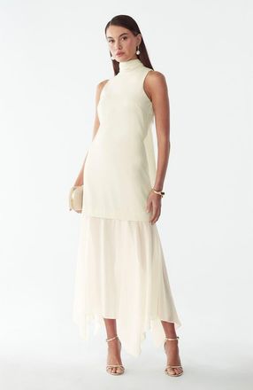 ST MRLO Oro Midi Dress in White at Nordstrom, Size 14