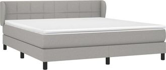 vidaXL Cama Box Spring Con Colch&oacute;n Tela Gris Claro 160x200 Cm Vidaxl