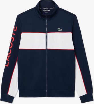 Lacoste Sport Mens Lacoste Sport Print Branding Zipped Tennis Sweatshirt in Multi colour