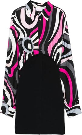 Pucci Abito corto con stampa Marmo - Nero