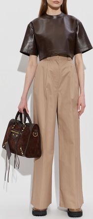 Balenciaga Wide-leg Trousers, Womens, Beige