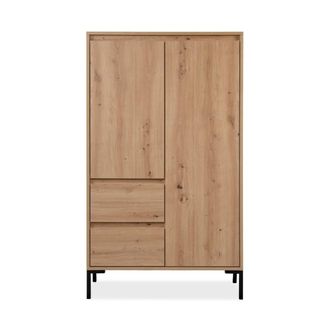 Calicosy Aparador alto 2 puertas y 2 cajones H139 cm - Efecto Madera clara