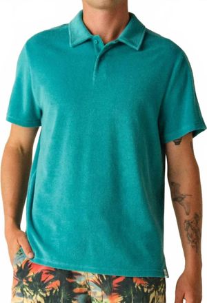 Fair Harbor Ravello Short Sleeve Terry Polo In Baltic Teal