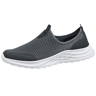 Generic Mens Running Shoes Without Laces: Mesh Jogging Shoes Slip On Sports Shoes Breathable Trainers Lightweight Walking Shoes Abrasion-Resistant Outdoor Sho