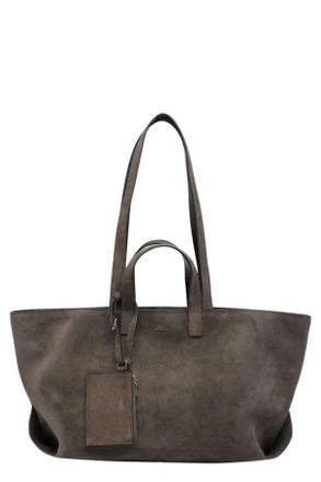 A.P.C. Gray Le Drummer Zip Suede Duffel Bag