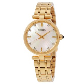Seiko Quartz Diamond Mother of Pearl Dial Ladies Watch HGH008P1