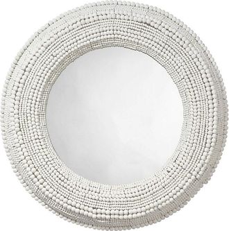 Ballard Designs Gayle Beaded Mirror - White - Ballard Designs