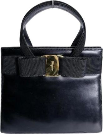 Ferragamo Pre-owned Leren Handtas - Dames - Vintage Handtas - Zwart - ONE Size - Leer - Vintage
