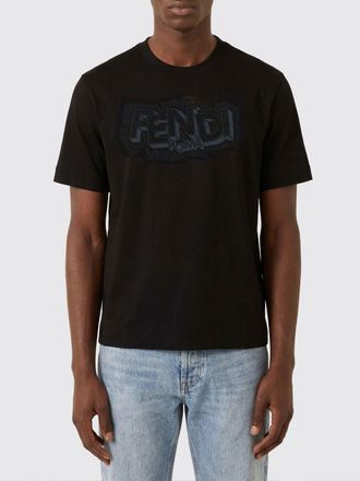Fendi T-shirt Fendi in cotone con logo ricamato