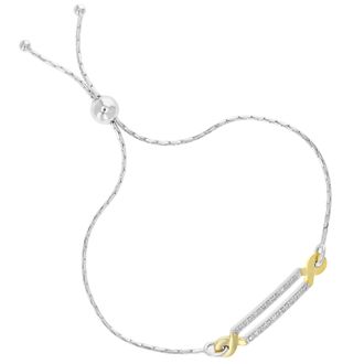 Vir Jewels 1/10 cttw Diamond Bolo Bracelet Yellow Gold Plated over Silver Two Row Style