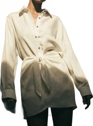 Anemos L. a. Button Down Mini Wrap Dress In Sandstone