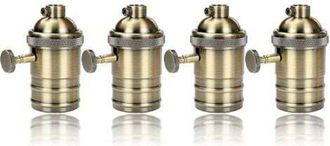OEM Douille Lampe E27 - C&eacute;ramique Y Aluminio - Resistente Hasta 600 &deg;c - Compatible Con Bombillas E27 - 4 Unidades