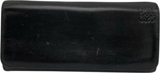 Loewe Black Leather Long Wallet (Bi-Fold) (Pre-Owned)