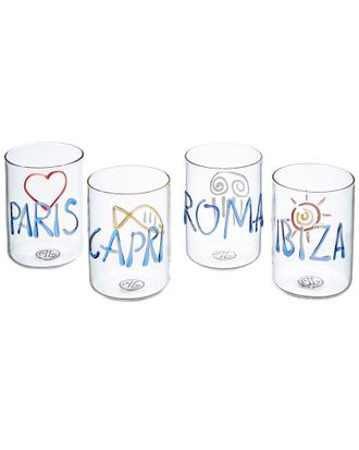 Jonathan Adler Set of 4 Jet Set Glassware