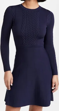 Shoshanna Edison Knit Dress In Navy