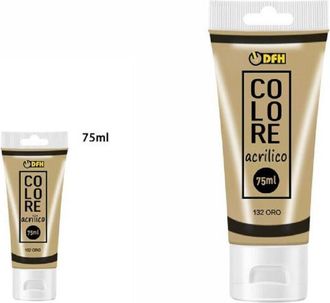 Trade Shop Trade Shop - Set 6 Pezzi Pittura Acrilica Vernice Confezione Colore Oro 132 Tubo 75 Ml 07507