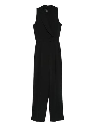 Marella lapel sleeveless jumpsuit - women - Polyester/Polyester/Recycled Polyester - 38 - Black