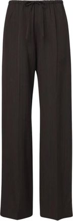 Dries Van Noten Wijde broek - Dames - Broeken - Bruin - Maat: M Leer