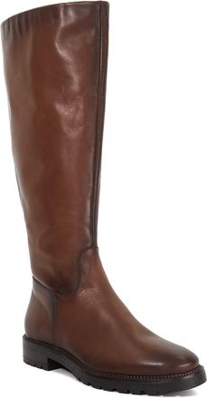Dune London Womens Ladies Wftayah - Wide Fit Leather Knee High Boots - Tan - Size UK 5