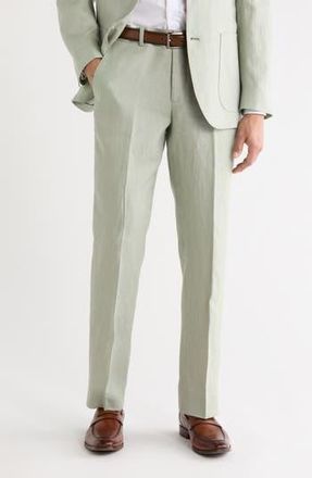 Nordstrom Rack Trim Fit Linen Suit Separates Dress Pants in Green Seagrass at Nordstrom Rack, Size 30 X 30